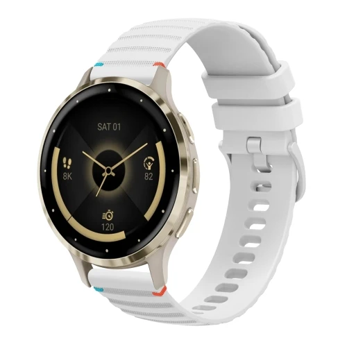 Wavy Dotted Stitched Silicone Watch Band, Garmin