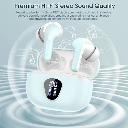 Wireless Earbuds with Noise Cancelling Mic and LED Display — Wireless Earbuds, BESNOOW