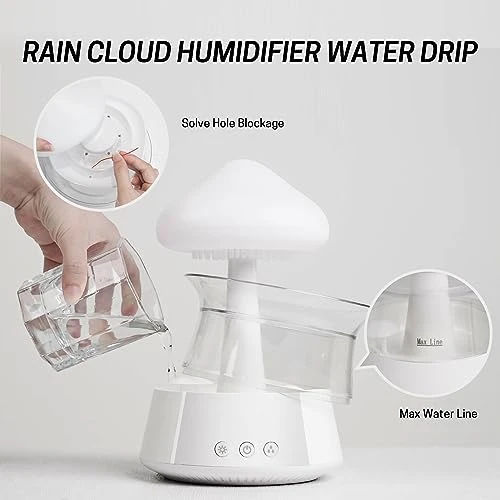 Rain Cloud Humidifier Water Drip — Essential Oil Diffuser, Rican