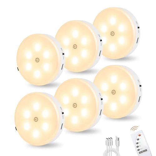 Rechargeable Puck Lights with Remote Control, MICLIONLED