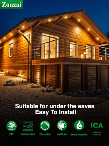 20 Pack 4 Inch Ultra-Thin LED Recessed Ceiling Light with Junction Box, zouzai