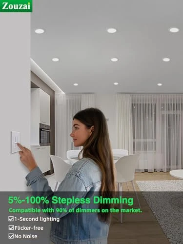 Ultra-Thin LED Recessed Ceiling Light with Junction Box, zouzai