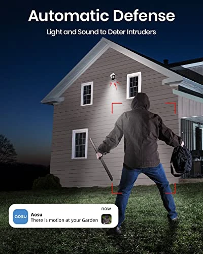 Security Cameras Outdoor Wireless, 4-Cam-Kit, Ultra-Wide-Angle, Battery Powered, No Subscription, with 2K Color Night... — Security Camera, AOSU