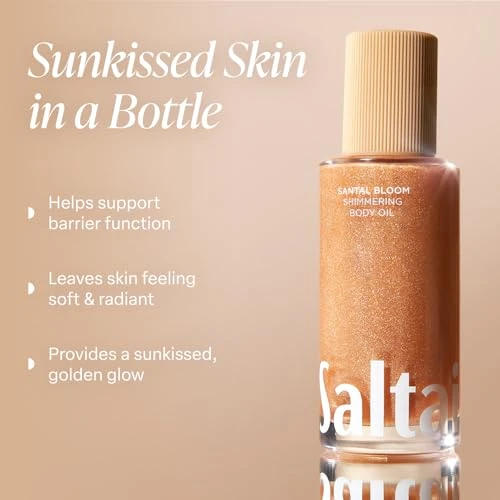 Shimmering Body Oil - Santal Bloom Scented Dry Oil Moisturizer, Saltair