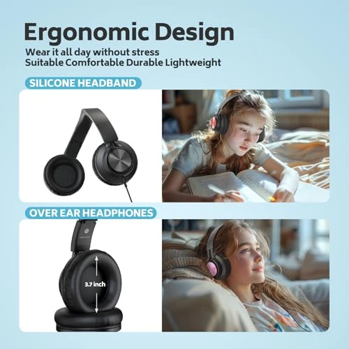 Wired Over-Ear Headphones with Microphone, AILIHEN