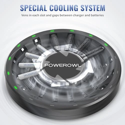 16 Bay AA AAA Battery Charger, POWEROWL