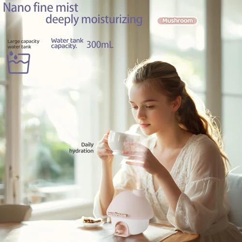 Ultrasonic Humidifier with Sunset Light — Essential Oil Diffuser, fuliying