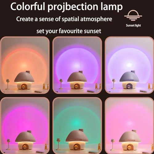 Ultrasonic Humidifier with Sunset Light — Essential Oil Diffuser, fuliying