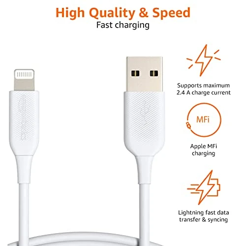 USB-A to Lightning Charger Cable, Amazon Basics