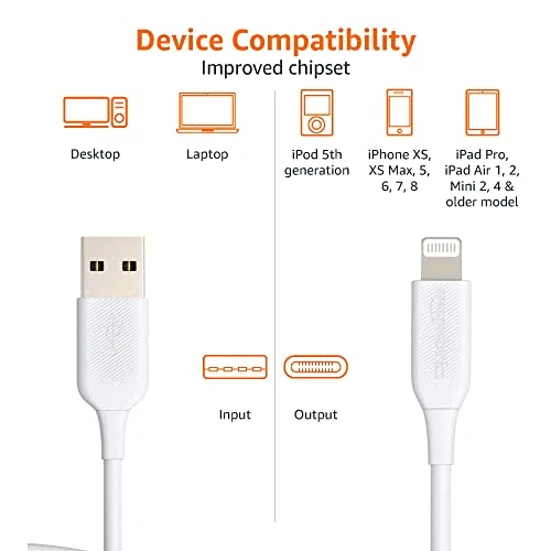 USB-A to Lightning Charger Cable, Amazon Basics