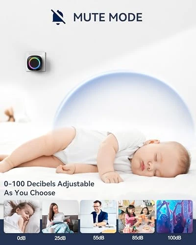 Plug-in Wireless Doorbell with RGB Lighting and 1300 Feet Range, TECKNET