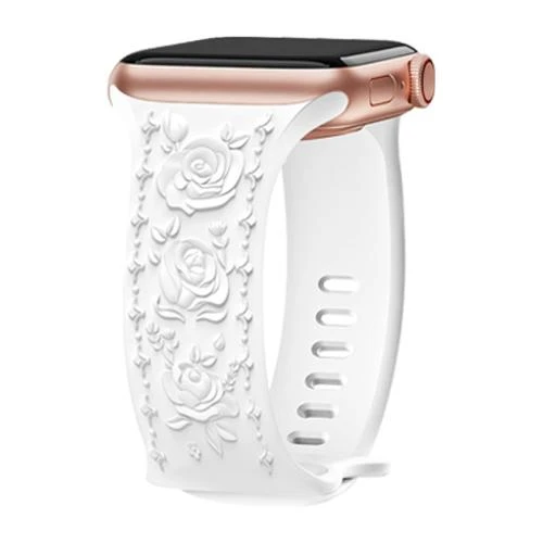 8-shaped Buckle Rose Embossed Silicone Watch Band, Kalebol