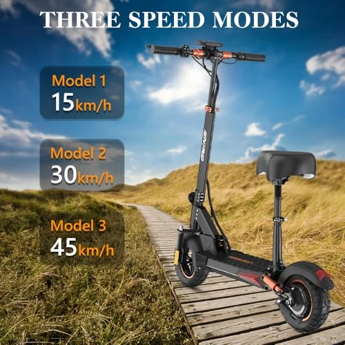 Electric Scooter with Seat and Off-Road Tires — Electric Scooter, IENYRID