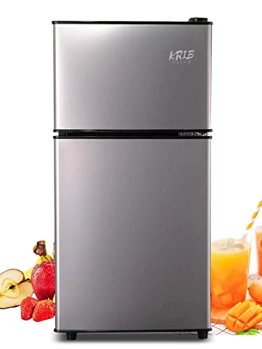 Retro Mini Fridge with Freezer — Smart Refrigerator, KRIB BLING