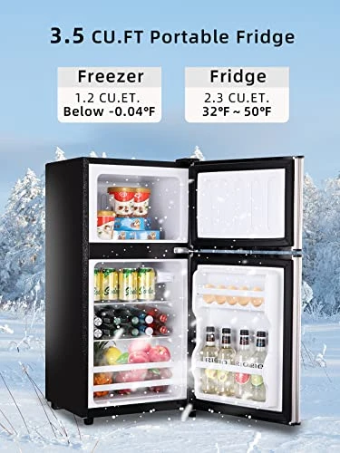 Retro Mini Fridge with Freezer — Smart Refrigerator, KRIB BLING