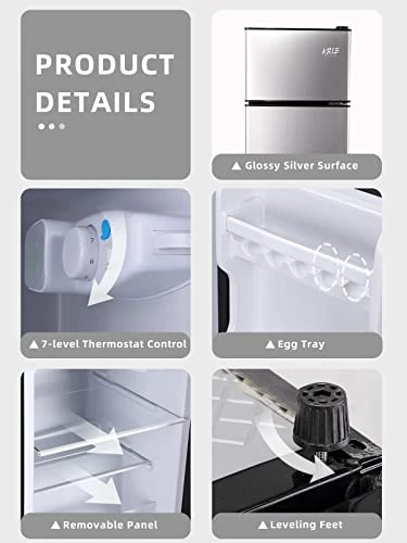 Retro Mini Fridge with Freezer — Smart Refrigerator, KRIB BLING