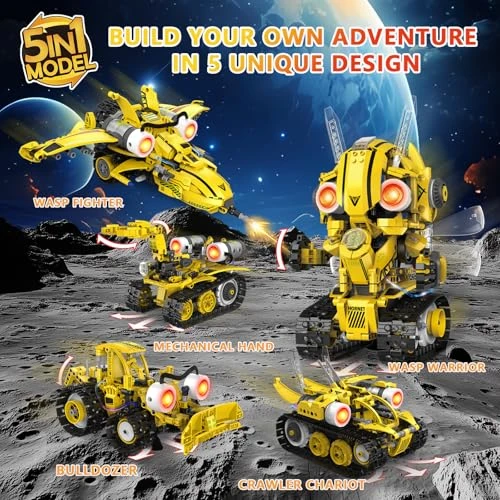 5-in-1 STEM Robot Building Kit — Coding Robot, AKWME