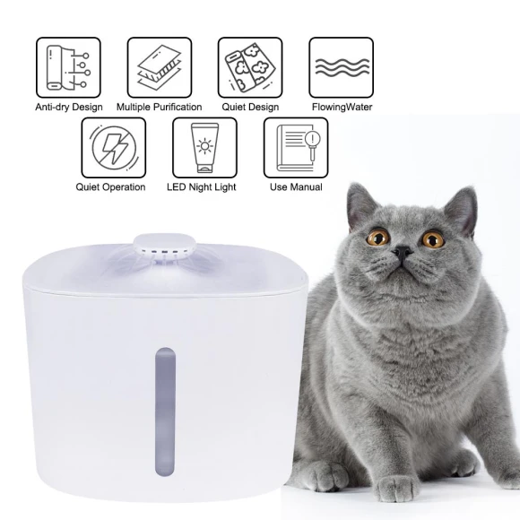 Smart Pet Water Dispenser with LED Light — Cat Water Fountain, HOME LOVER