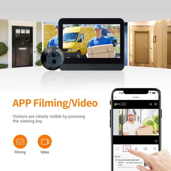 Digital Door Viewer WiFi Video Doorbell — Video Doorbell, ESCAM