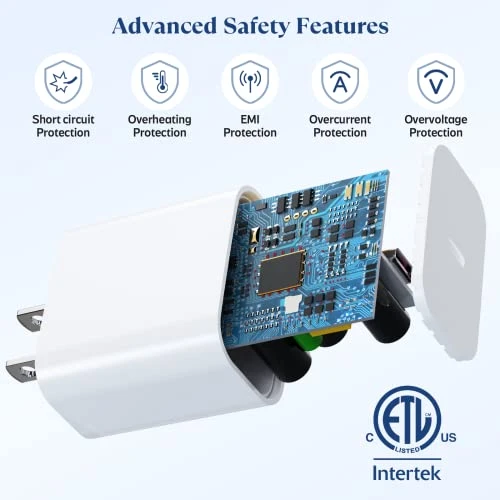 20W USB C Fast Charger with Lightning Cables, Ximytec