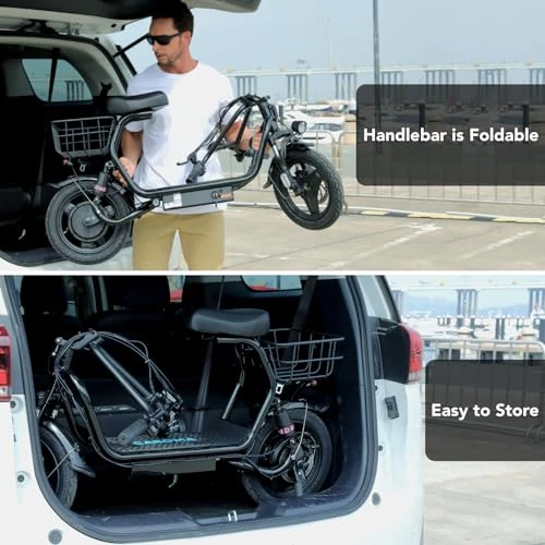 Peak 1200W Foldable Electric Scooter with Seat — Electric Scooter, Caroma