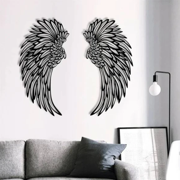 Angel Wings Metal Wall Art with LED Lights
