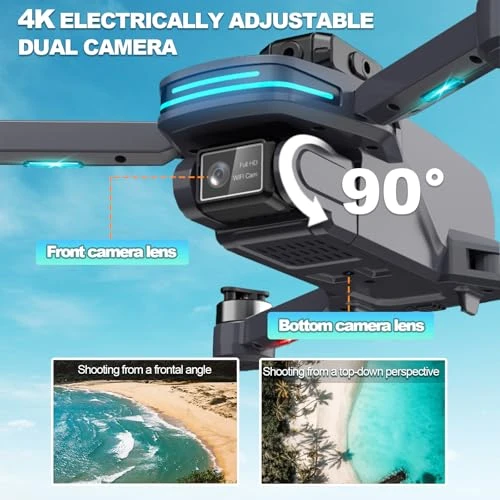 Foldable Drone with 4K Electrically Adjustable Dual Camera — Drone, SUMEAUT