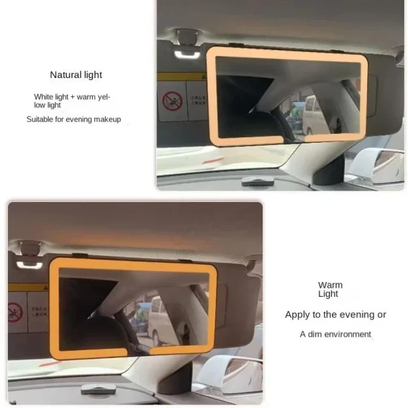 Car Sun Visor with LED Touch Screen Makeup Mirror, JOHO
