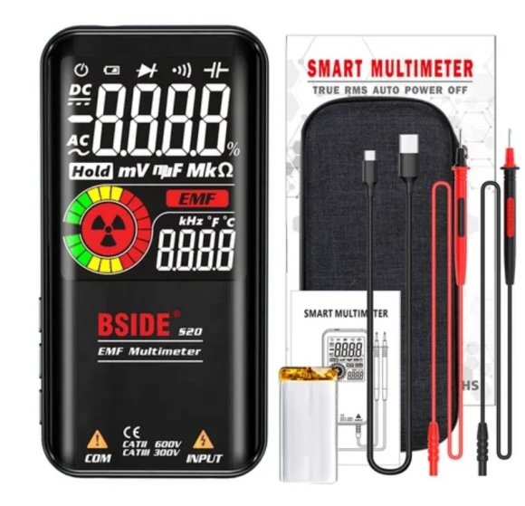 Electromagnetic Radiation Detector Multimeter with Color Screen, BSIDE