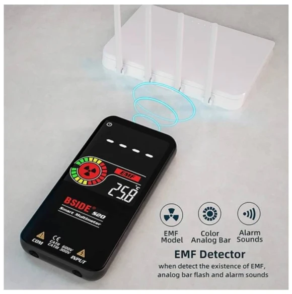 Electromagnetic Radiation Detector Multimeter with Color Screen, BSIDE