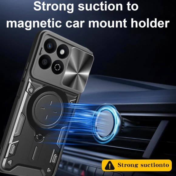 CD Texture Sliding Camshield Magnetic Holder Phone Case, Honor