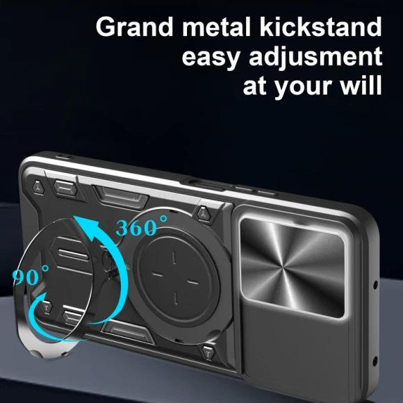 CD Texture Sliding Camshield Magnetic Holder Phone Case, Honor