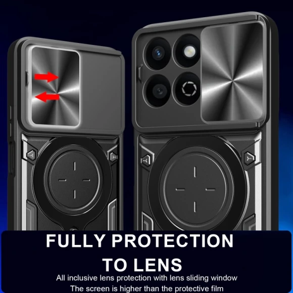 CD Texture Sliding Camshield Magnetic Holder Phone Case, Honor