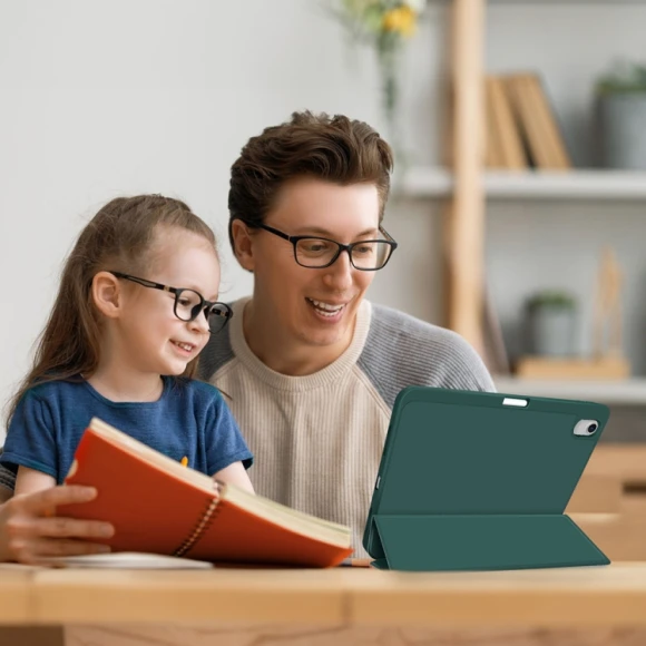 3-fold TPU Smart Leather Tablet Case with Pen Slot for iPad Air 11 2024