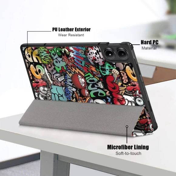 3-Fold Stand Leather Smart Tablet Case for Xiaomi Redmi Pad Pro 12.1, Xiaomi