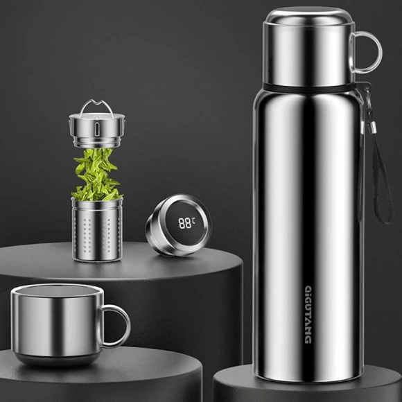 Smart Temperature Display Vacuum Insulated Thermos — Smart Water Bottle, Refreshing Home