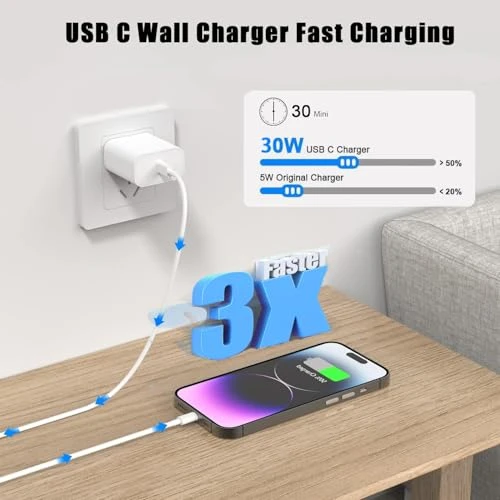 30W USB C Fast Charger with 6FT Cable, DIIMO