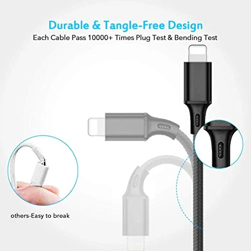 Multi USB Charging Cable 3A, 3 in 1 Fast Charger Cord Connector, TOPWIN