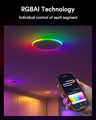 Smart Recessed Lighting with Gradient Accent and Night Ring — LED Strip Lights, Lumary