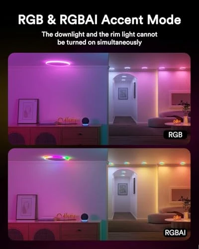 Smart Recessed Lighting with Gradient Accent and Night Ring — LED Strip Lights, Lumary