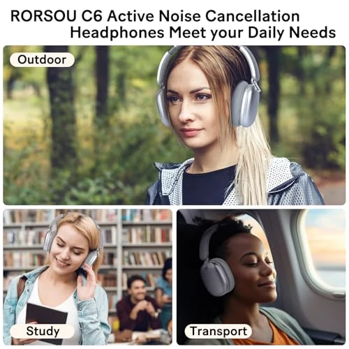Active Noise Cancelling Headphones — Wireless Earbuds, RORSOU