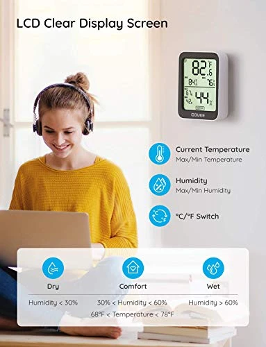 Bluetooth Indoor Room Temperature Monitor Thermometer — Smart Thermometer, Govee