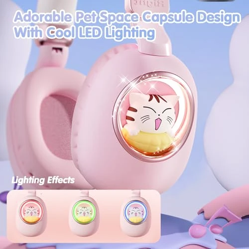 Cat Ear Bluetooth Headphones for Kids, esonstyle