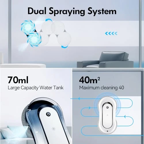 Dual Direction Auto-Spray Smart Window Cleaner Robot — Window Cleaning Robot, Jemyths