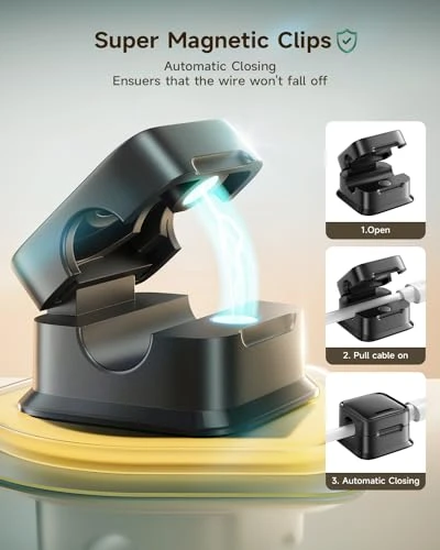 Magnetic Desk Cable Clips Organizer, smofish