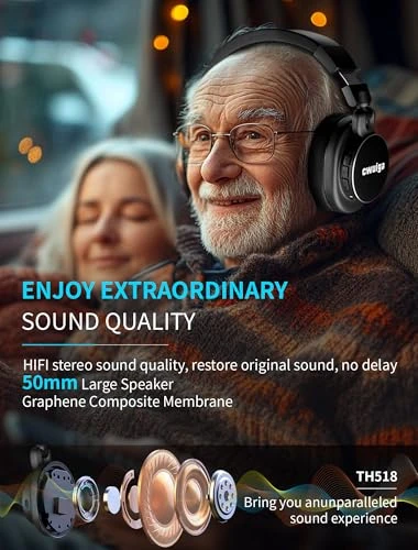 Wireless TV Headphones for Seniors, cwuiga