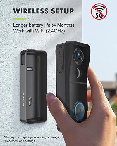 Wireless Video Doorbell Camera with Chime — Video Doorbell, MUBVIEW