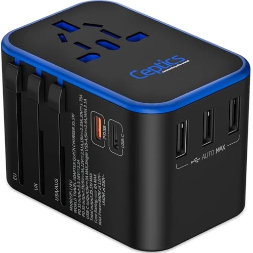 World International Travel Plug Adapter — Power Bank, Ceptics