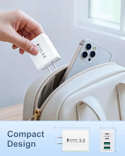 40W 4-Port USB C Wall Charger — Power Bank, BECHAGE