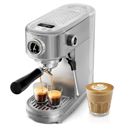 Espresso Machine with Milk Frother — Coffee Maker, HIBREW